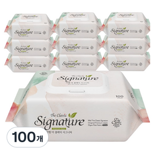 미엘 더 클래식 시그니처 물티슈 캡형, 55g, 100개입, 100개