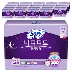 바디피트 볼록맞춤 생리대날개형, 슈퍼롱, 10개입, 25개