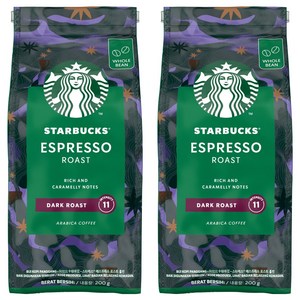 스타벅스 에스프레소 로스트 원두, 홀빈(분쇄안함), 200g, 2개