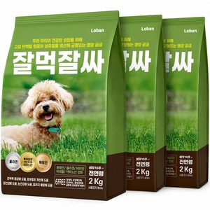 잘먹잘싸 6free 강아지 사료, 연어, 2kg, 3개