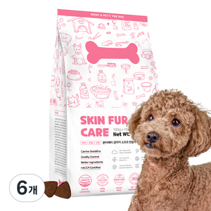 본아페티 강아지 기능성 사료, 피부/피모+알러지, 1kg, 6개