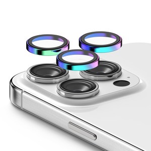 케이엠디자인 강화유리 메탈링 카메라 렌즈 보호필름 오로라, 1세트