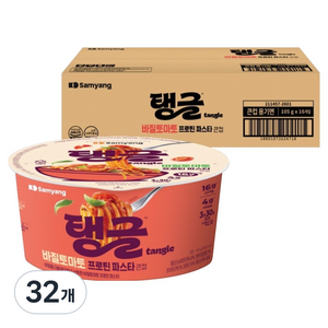 tangle 바질토마토 프로틴 파스타 큰컵, 32개, 105g
