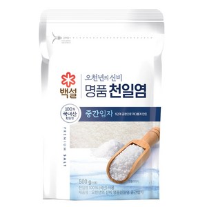 백설 오천년의 신비 중간입자 천일염, 500g, 1개