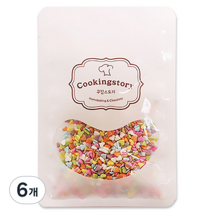 쿠킹스토리 스프링클 파스텔하트 셰이프 미니하트, 6개, 100g