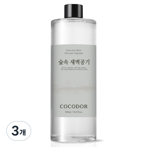 코코도르 디퓨저 리필, 숲속새벽공기, 500ml, 3개