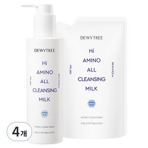 듀이트리 하이 아미노 올 클렌징 밀크 본품 200ml + 리필 200ml 세트, 400ml, 4개