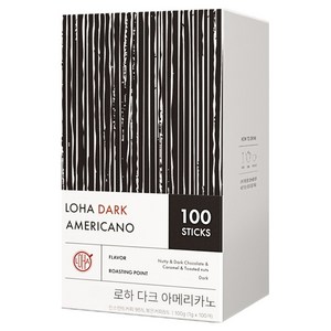 LOHA 다크 아메리카노 원두스틱커피, 1개, 100개입, 1g