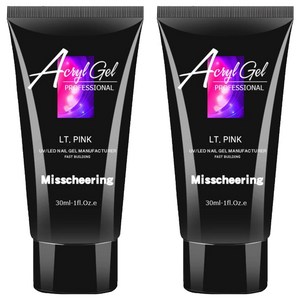 미스치어링 손톱 연장 재료 베이직 폴리젤, 라이트핑크, 30ml, 2개