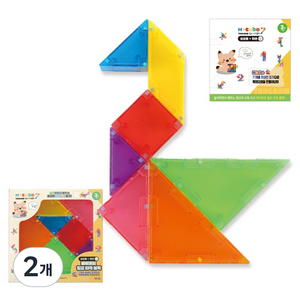 마이토이즈 유아용 마이큐브 3D 칠교자석블럭 Tangram 7p, 혼합색상, 2개