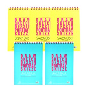 글로리아 스케치블럭 색상랜덤 105g, B6, 80매, 5개