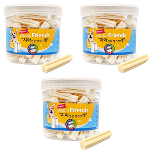 댕댕스타 강아지 덴탈프랜즈 간식, 혼합맛(밀크/치즈), 300g, 3개