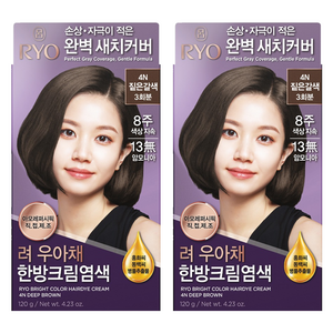려 우아채 멋내기 새치크림, 4N짙은갈색, 2개