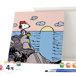 아이러브페인팅 피너츠 DIY PAINTING 25 x 25 cm, 스누피 해돋이, 4개