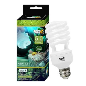 럭키허프 트로피컬 UVB 5.0 26W 파충류 램프, 혼합 색상, 1개