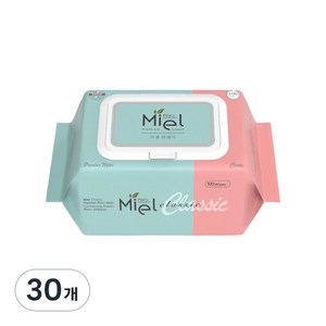 미엘 클래식 물티슈 캡형, 50g, 100개입, 30개