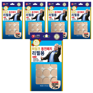 비타지에스 히딩크 동전패치 리필용 자석미포함, 5개, 75매
