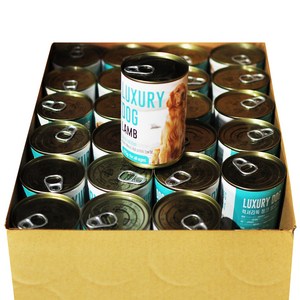 럭셔리독 강아지 청크 캔 간식, 양, 375g, 24개