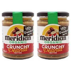메리디안 100% 유기농 땅콩버터 크런치, 280g, 2개