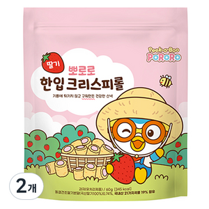 어니스트에프엔비 뽀로로 한입 크리스피롤 딸기, 60g, 2개