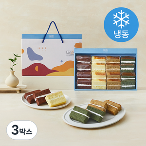 떡편 쌀케익 초코 35g x 4p + 고구마 35g x 4p + 커피 30g x 4p + 콩고물 쑥 30g x 4p 선물세트 (냉동), 3박스