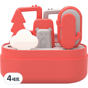 블루마켓 베이비 네일 클리퍼 세트, 레드, 4세트