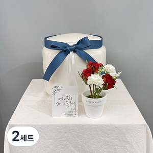 러블리팜 조화 엔틱장미 납골당 꾸미기 모음세트 B세트, 레드, 2세트