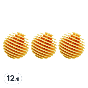 킹스로드 깔끔한 세척 세탁볼 라지, 옐로우, 12개