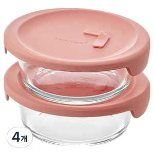 락앤락 바로한끼 내열유리 국용기 라이트핑크, 4개, 600ml