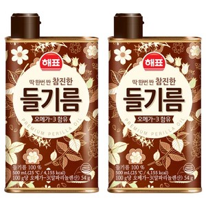 해표 참진한 들기름, 500ml, 2개