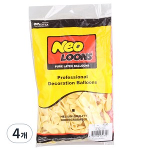 네오텍스 네오룬즈 13cm 라운드풍선 100p, 파스텔아이보리, 4개