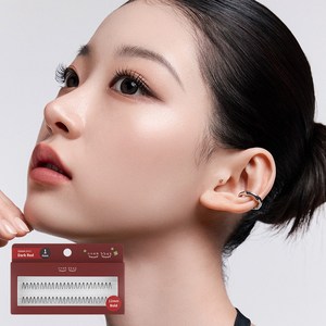 깜빡 인조 가닥속눈썹 12mm 볼드 1기둥, DarkRed, 1개