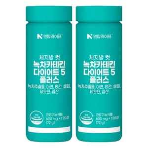 엔탑라이프 체지방 컷 녹차카테킨 다이어트5 플러스, 120정, 2개