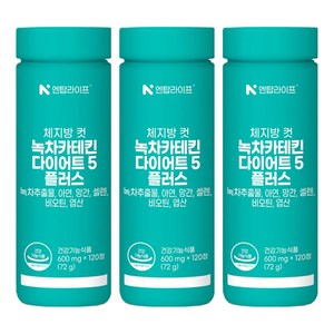 엔탑라이프 체지방 컷 녹차카테킨 다이어트5 플러스, 120정, 3개