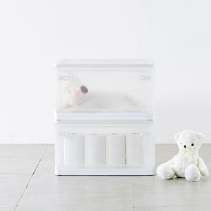 하우스레시피 폴딩 리빙박스, 화이트, 85L, 2개
