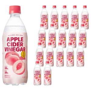 클룹 애사비소다 신비복숭아 제로 탄산음료, 18개, 500ml