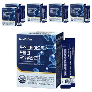 뉴트리디데이 포스트바이오틱스 프롤린 모유유산균17 30p, 90g, 6개