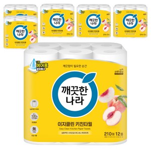 깨끗한나라 데일리 키친타올 이지클린, 210매, 72개