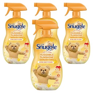 스너글 허거블 선샤인 퀵 드라이 섬유탈취제 본품, 470ml, 4개