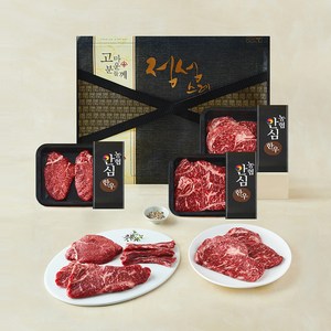 농협안심한우 1++(7)등급 감동세트 1호 1kg (등심400g + 채끝300g + 안심150g + 갈비살150g) (냉장), 1세트 골드박스 특가