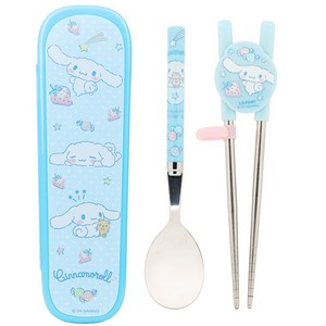 릴팡 산리오 스텐릴팡젓가락스푼글라이더케이스 2단계, 시나모롤, 케이스 + 스푼 + 젓가락, 1세트