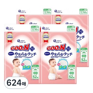 군 플러스 소프트터치 밴드형 기저귀, 중형(M), 624매