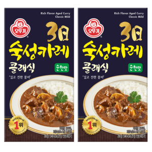 오뚜기 3일 숙성카레 클래식 고형 순한맛, 200g, 2개