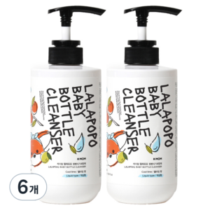 케이맘 랄라포포 젖병식기세정제 액상형 쿨라임향, 500ml, 6개
