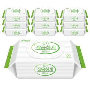 탐사 깔끔하게 다용도 물티슈 캡형 50gsm, 100매, 10개 골드박스 특가