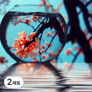 알로데 유리병에 비치는 벚꽃 장식 보석십자수 DIY 키트 50 x 50 cm, NO 03, 2세트