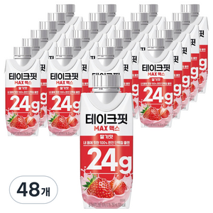 테이크핏 내 몸에 핏한 단백질 플랜 맥스 딸기맛, 48개, 250ml
