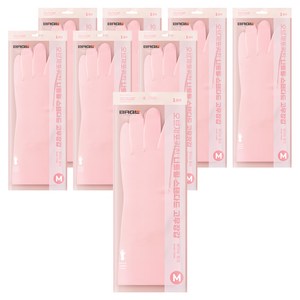 브릭글로 안찢어지는 니트릴 고무장갑, 베이비핑크, 중(M), 8세트