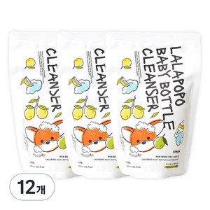 케이맘 랄라포포 유아용 젖병식기세정제 거품형 리필 쿨라임향, 400ml, 12개