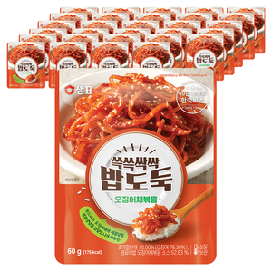 샘표 쓱쓱싹싹 밥도둑 오징어채볶음, 60g, 40개